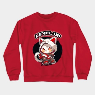 Anime Isekai Kitty Level Up! Crewneck Sweatshirt